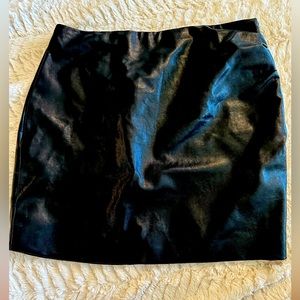 Genuine leather mini skirt